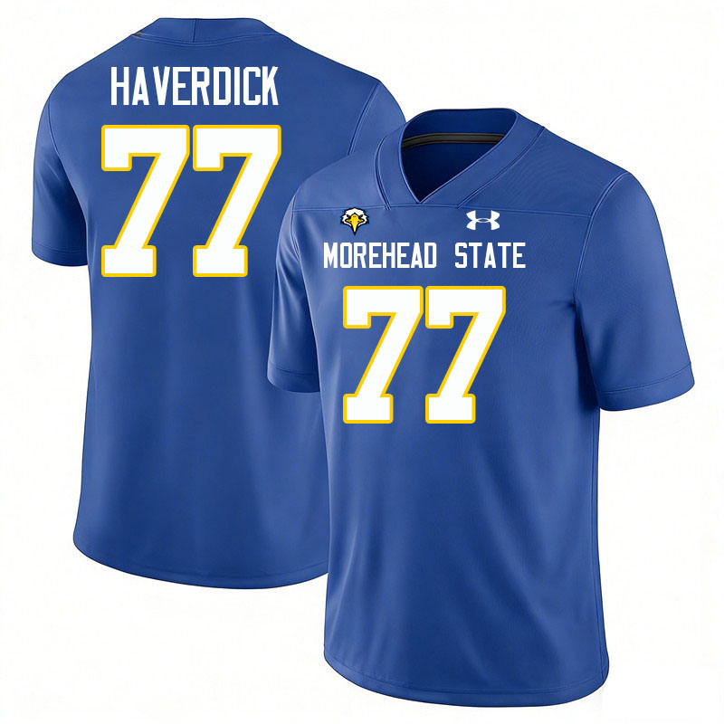 Morehead State Eagles #77 Dave Haverdick College Football Jerseys,Uniforms-Blue